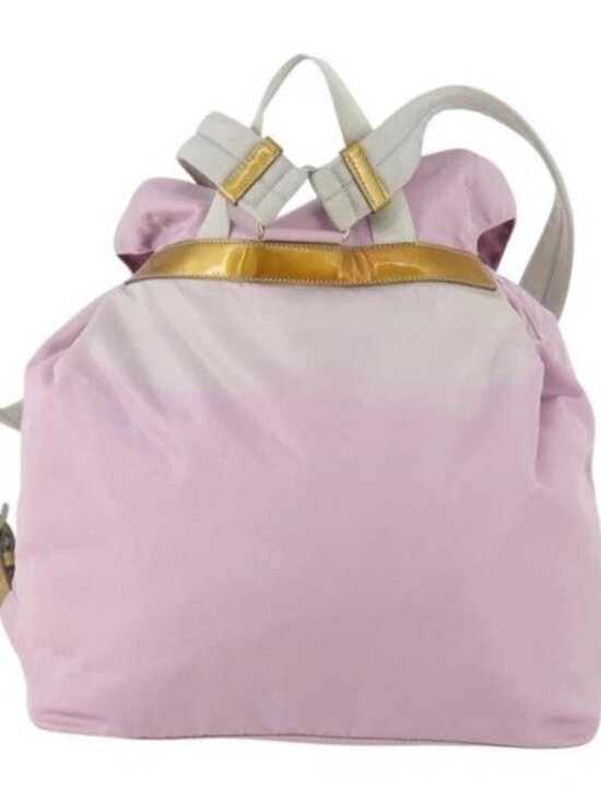 PRADA Backpack Nylon Pink Silver Auth LNZ309 main image 11